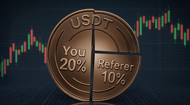 Bitget referral code fee split comparison showing 10/20 versus 20/10 discount structure